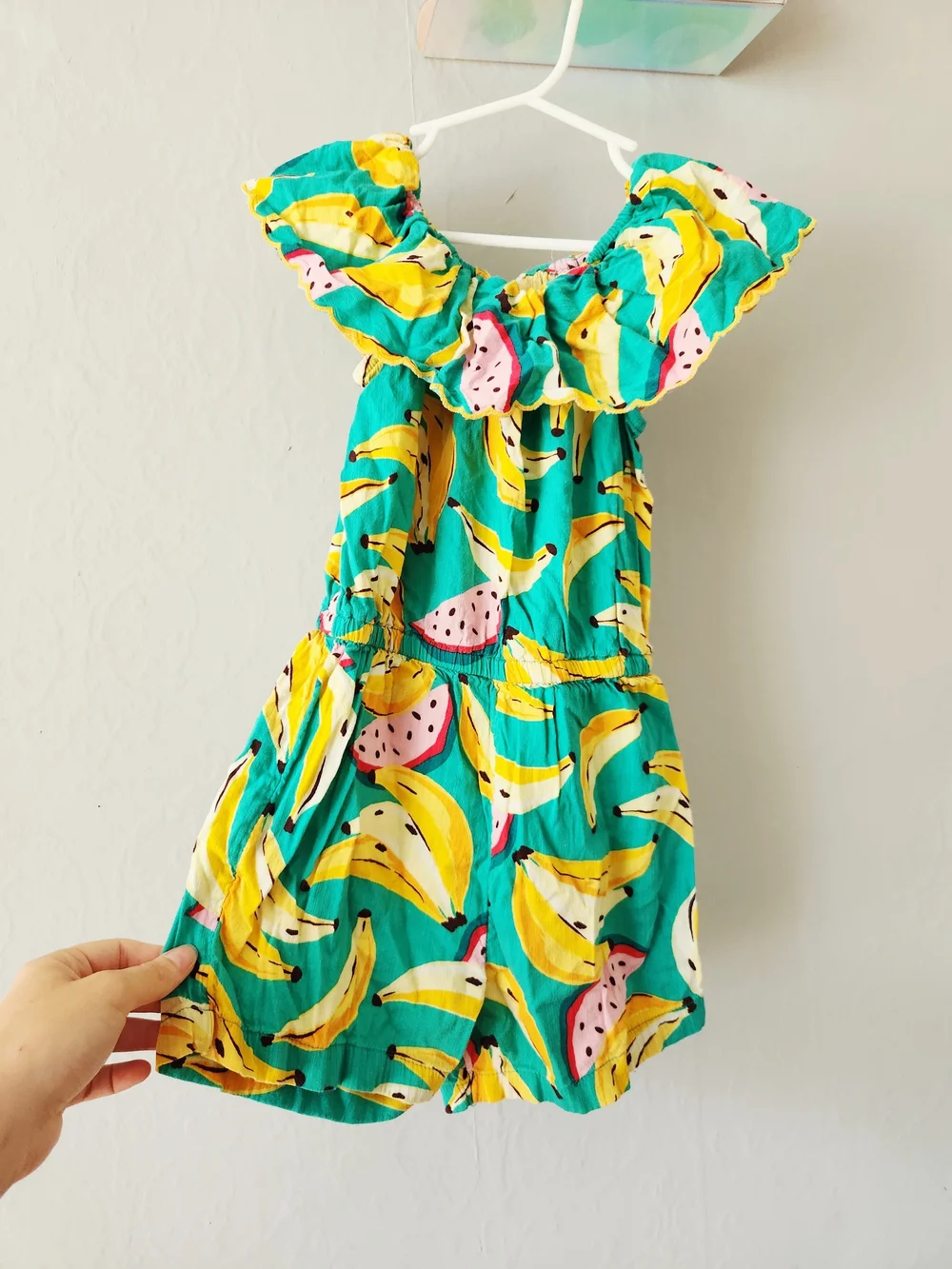 Old Navy 5T Green Banana Print Romper
